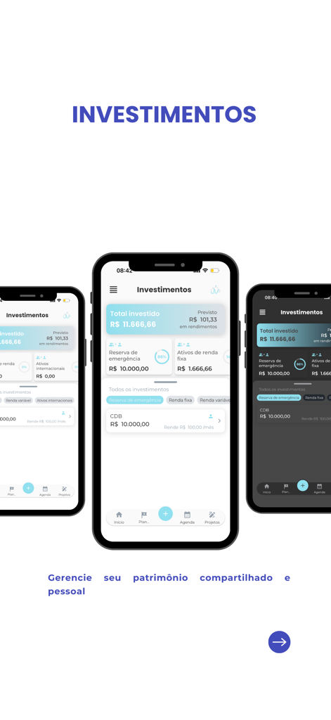 We Finance - Interfaccia dell'app We Finance che mostra il monitoraggio degli investimenti condivisi per le coppie