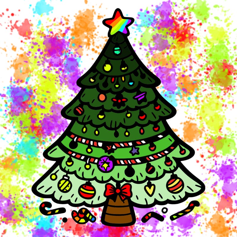 christmas tree with lots of details