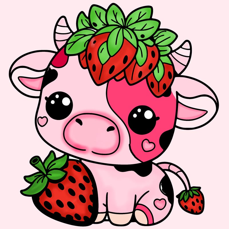 cute strawberry cow