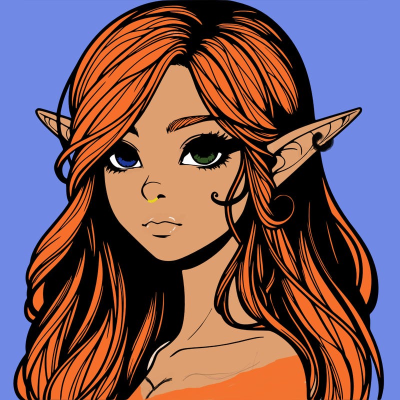 elf girl realistic dark fantasy