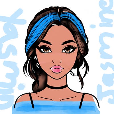 realistic girl with makeup on