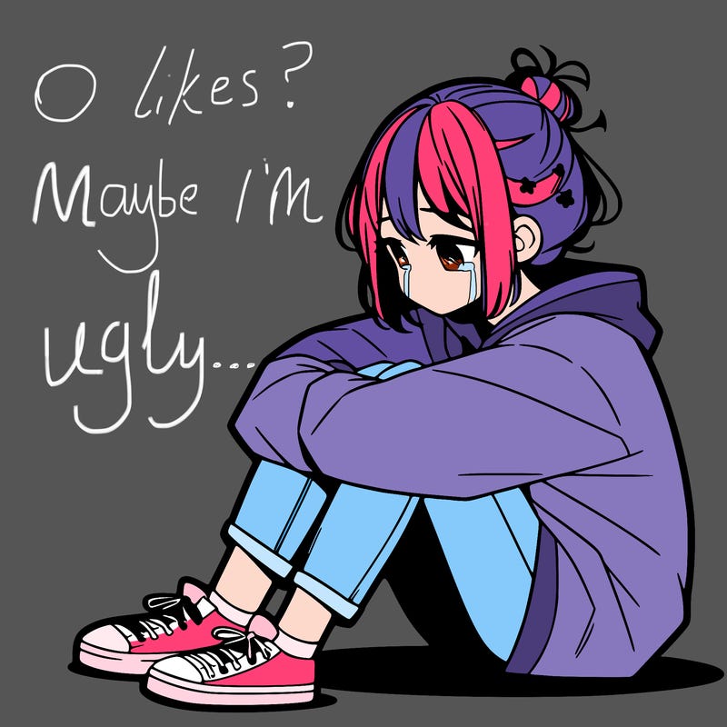 sad anime girl sitting alone