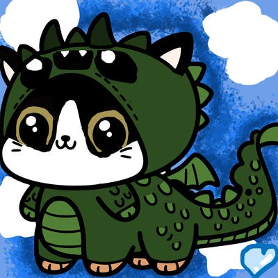 one cute cat on all fours dressed up in a cute but, simple dragon costume