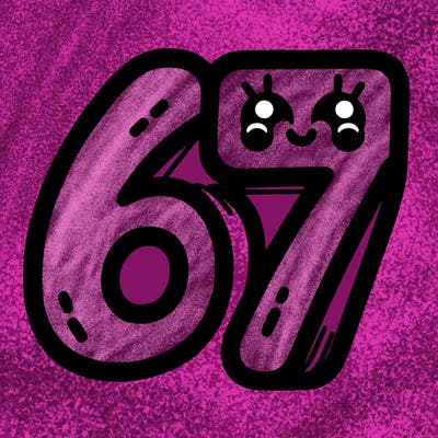 the numbers 67