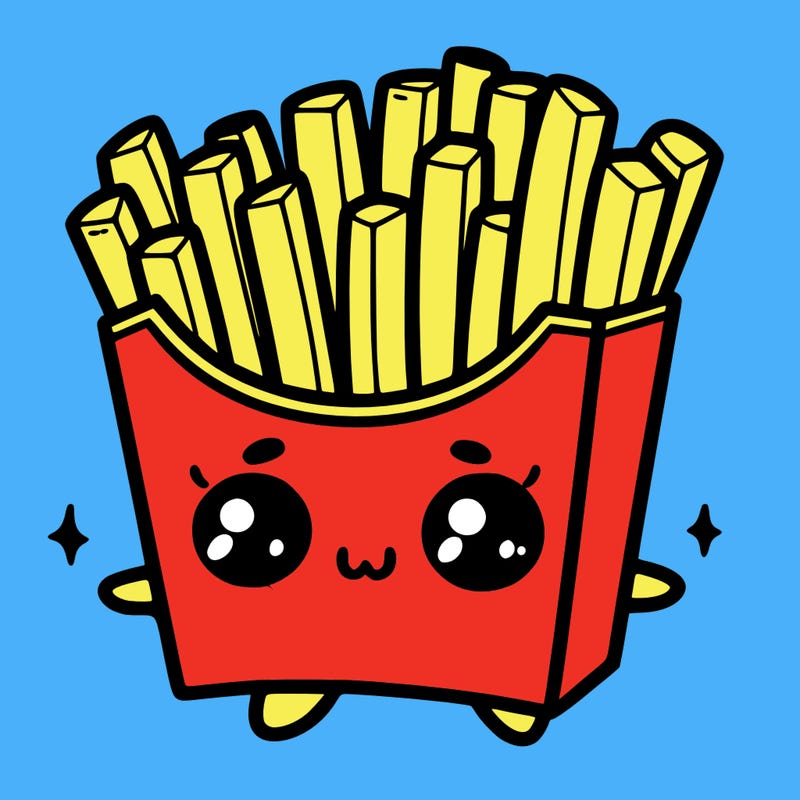 a cute. french fries