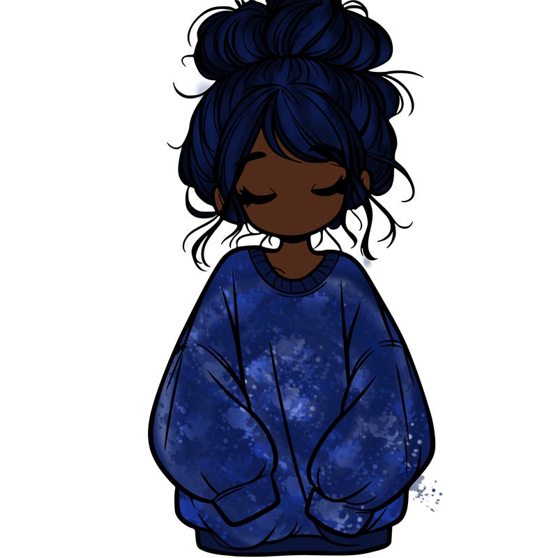 girl with baggy sweatshirt and messy bun