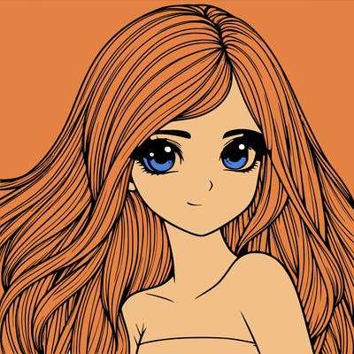 realistic girl pretty long hair