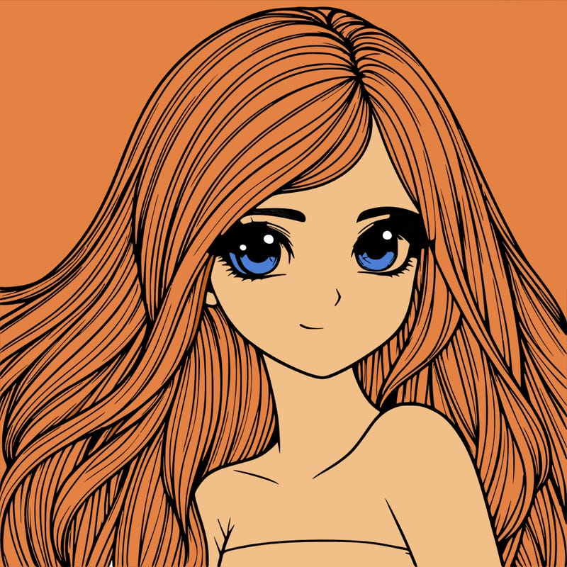 realistic girl pretty long hair