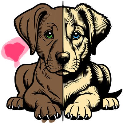 realistic dog split picture