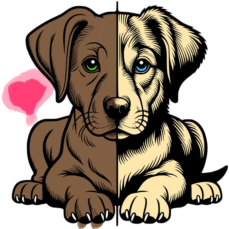 realistic dog split picture