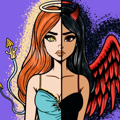devil vs angel realistic girl