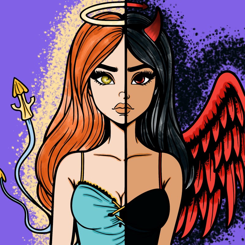 devil vs angel realistic girl
