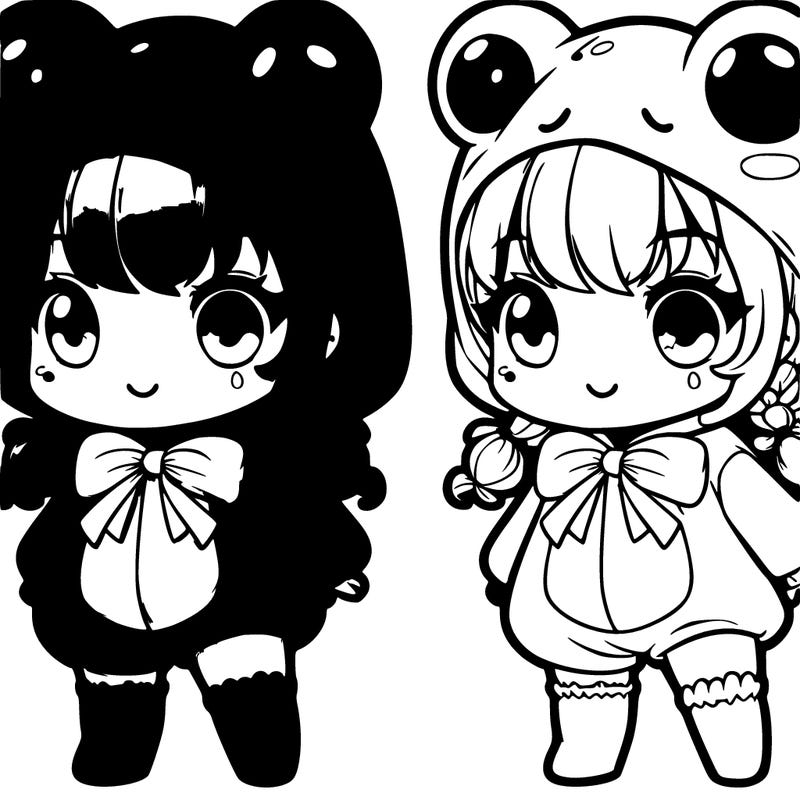 chibi girl dressed in a frog costume