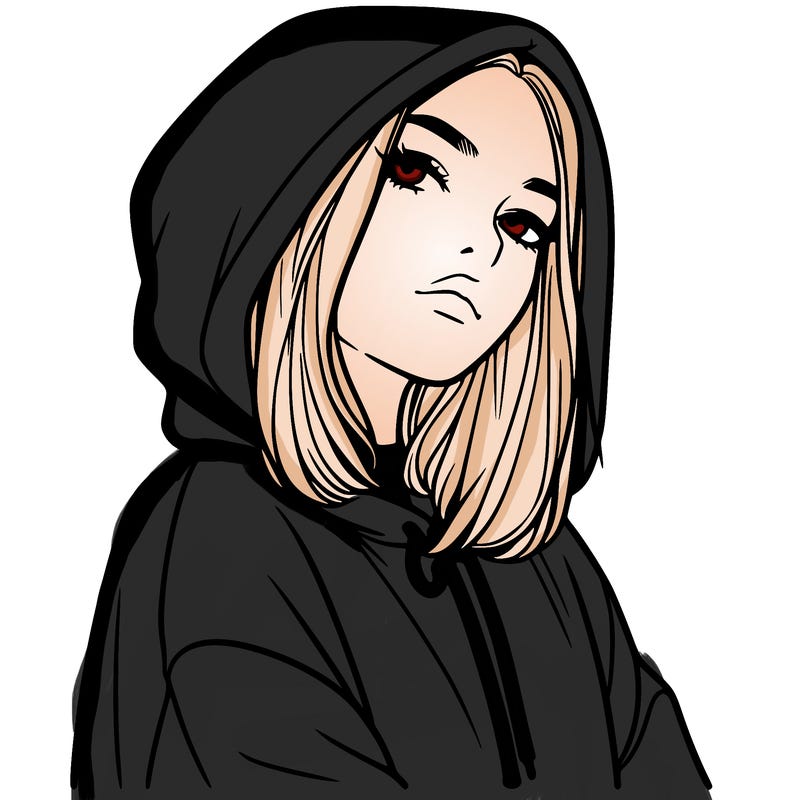 a realistic girl in a hoodie