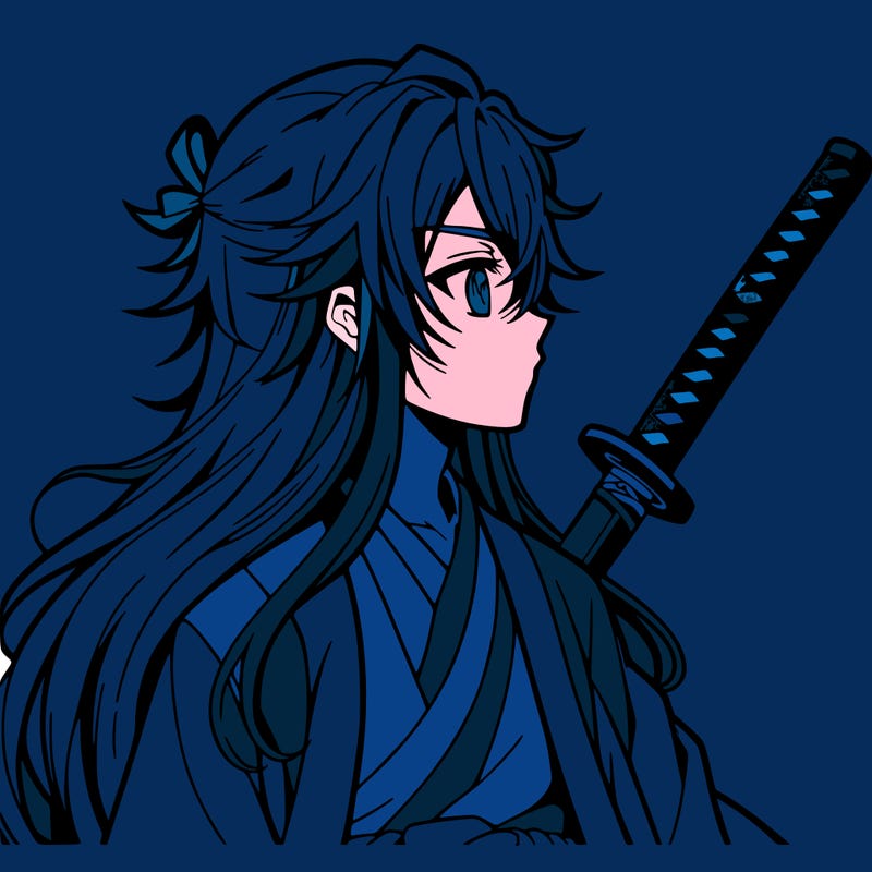 anime boy, long hair, sword