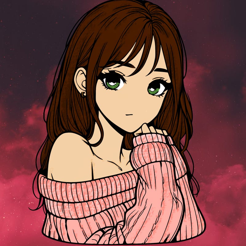 realistic girl with off-shoulder sweater