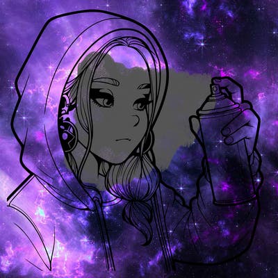 a realistic girl, spray painting