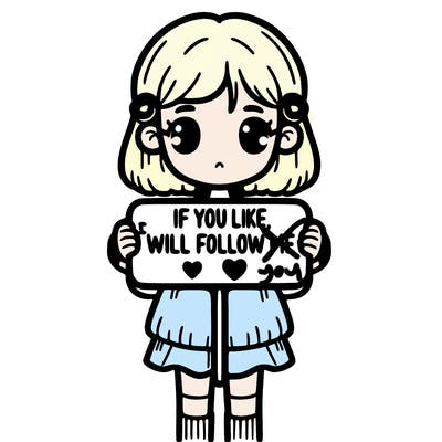 girl that has a sign that says that if you like i will follow you