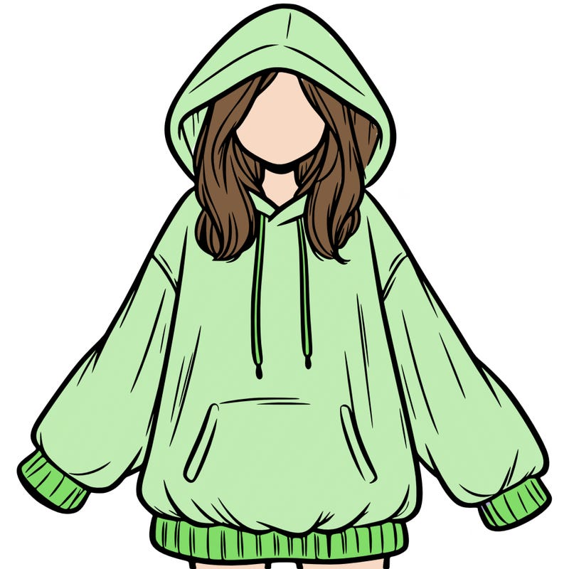 girl in oversized hoodie