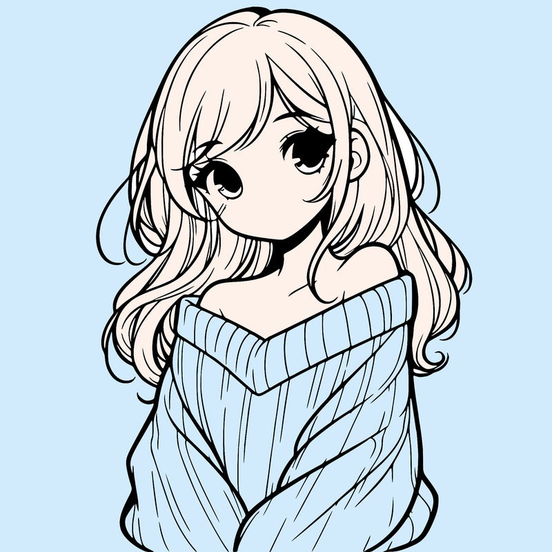 shy pretty girl wearing a sweater that is falling off one shoulder portrait