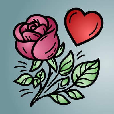 rose and heart
