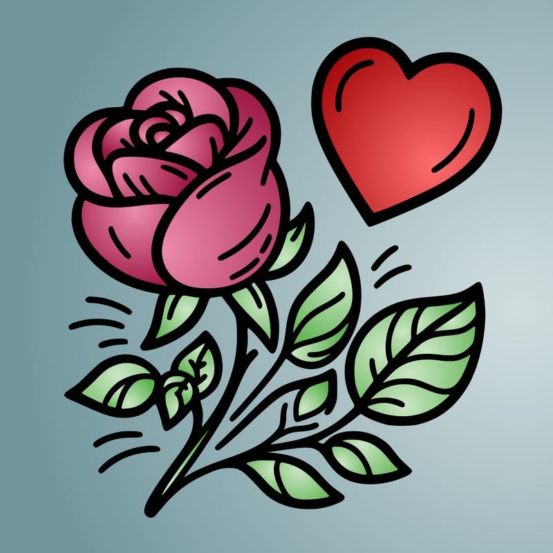 rose and heart