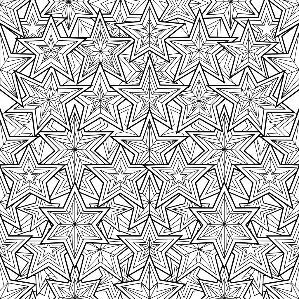 Star Tessellations Coloring Page for Teens — Color Pop