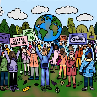 people protesting against global warming