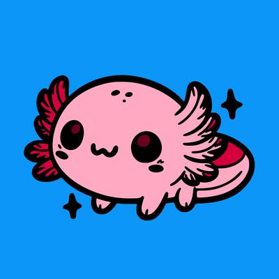 cute easy baby axolotl