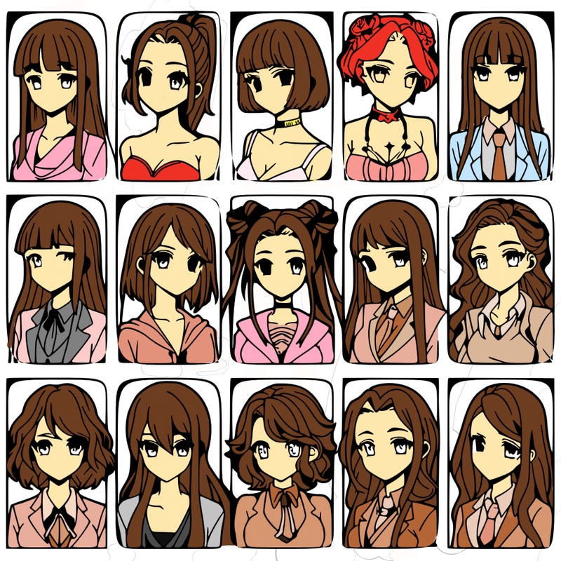 girls that look diffrent anime