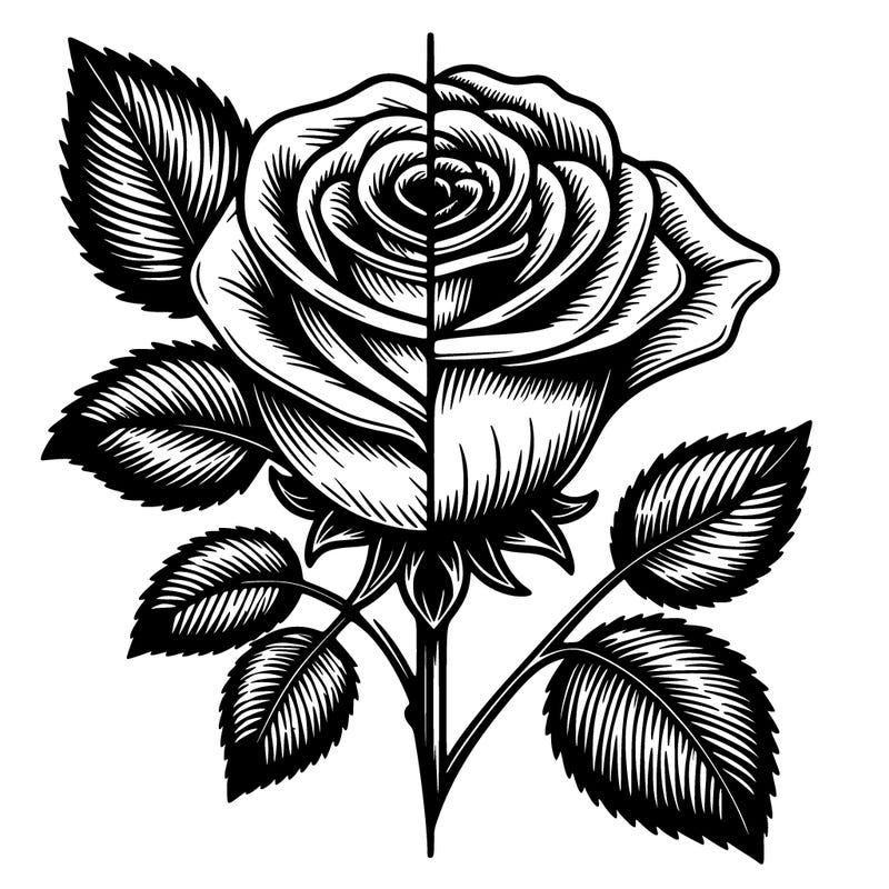 realistic rose split