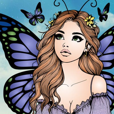 butterfly fairy realistic girl