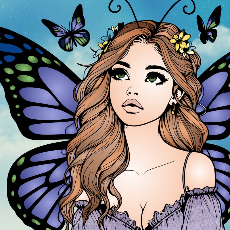 butterfly fairy realistic girl
