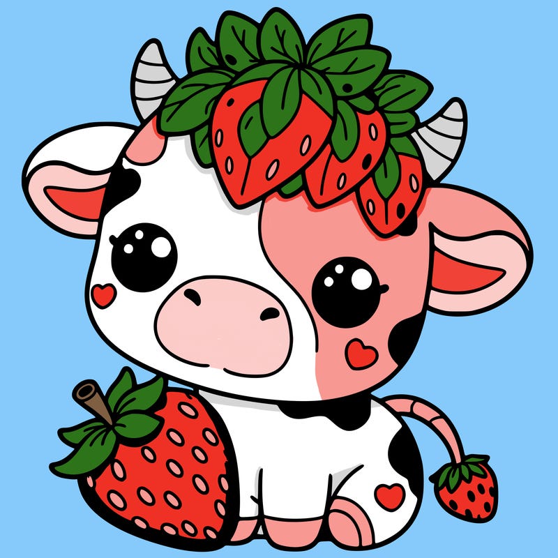 cute strawberry cow