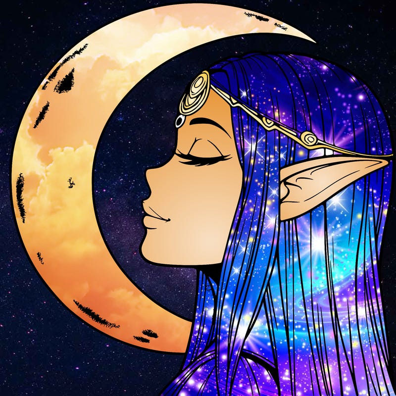 a realistic moon elf
