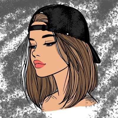 realistic  girl with a backwards hat