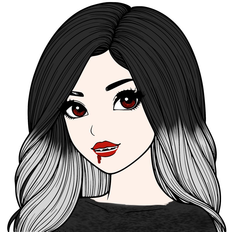 realistic girl with her hair i n front of her face