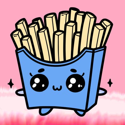 a cute. french fries