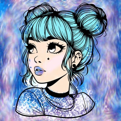 realistic girl with spacebuns