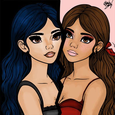 split realistic girl