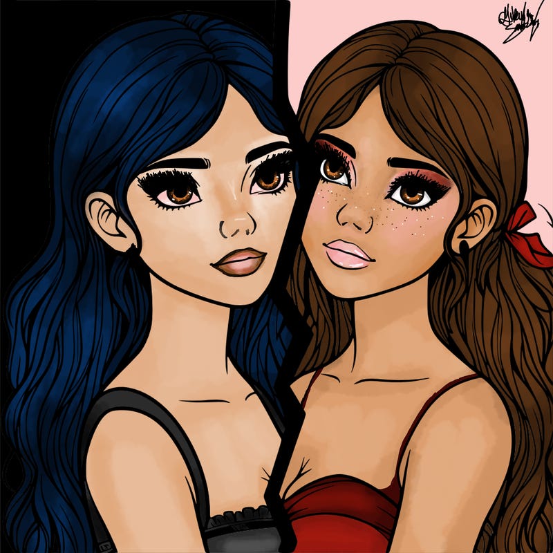 split realistic girl