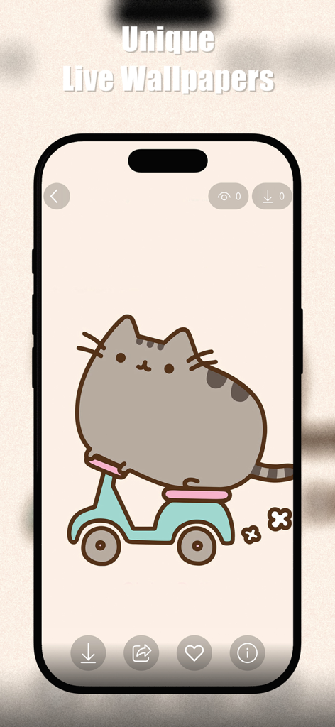 Pusheen Cat Wallpapers 4K - Pusheen cat riding a teal scooter wallpaper