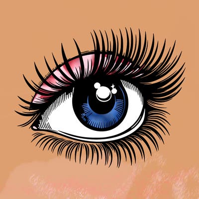 realistic eye long eylashes