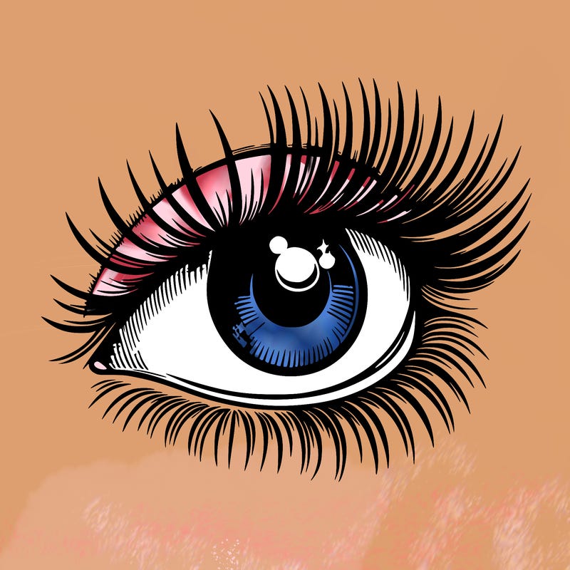 realistic eye long eylashes