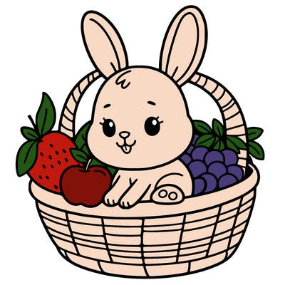 bunny in a fruit basket