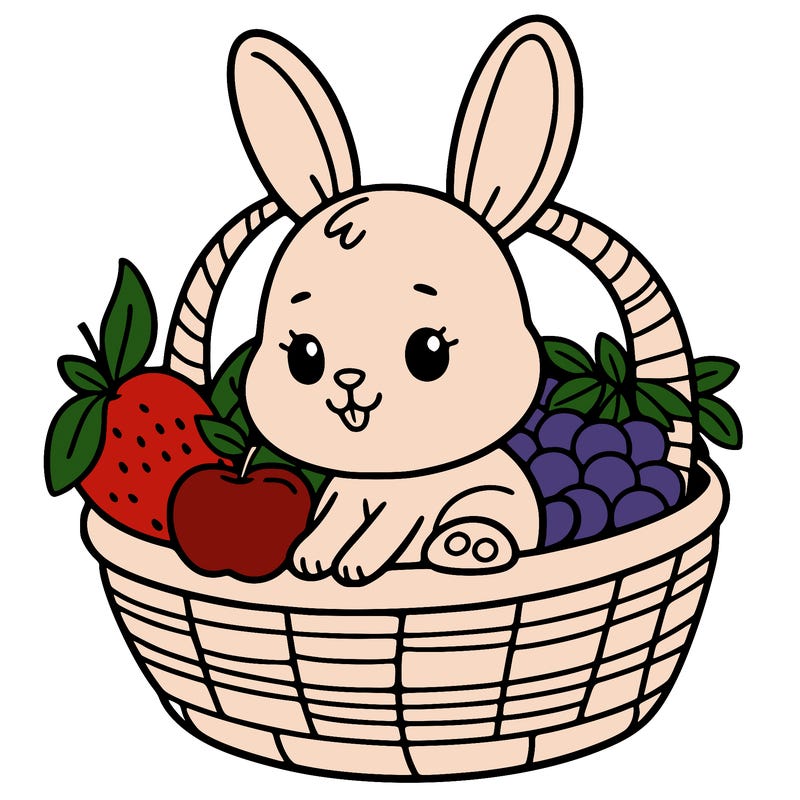 bunny in a fruit basket
