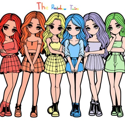 a group of girls realistic