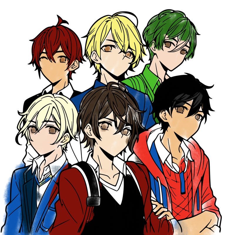 a group of anime boys