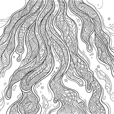 Discover a captivating coloring template featuring the mesmerizing beauty of obsidian flows, reimagined with intricate Zentangle patterns. Immerse yourself in a relaxing artistic journey, bringing these unique designs to life with your chosen colors.