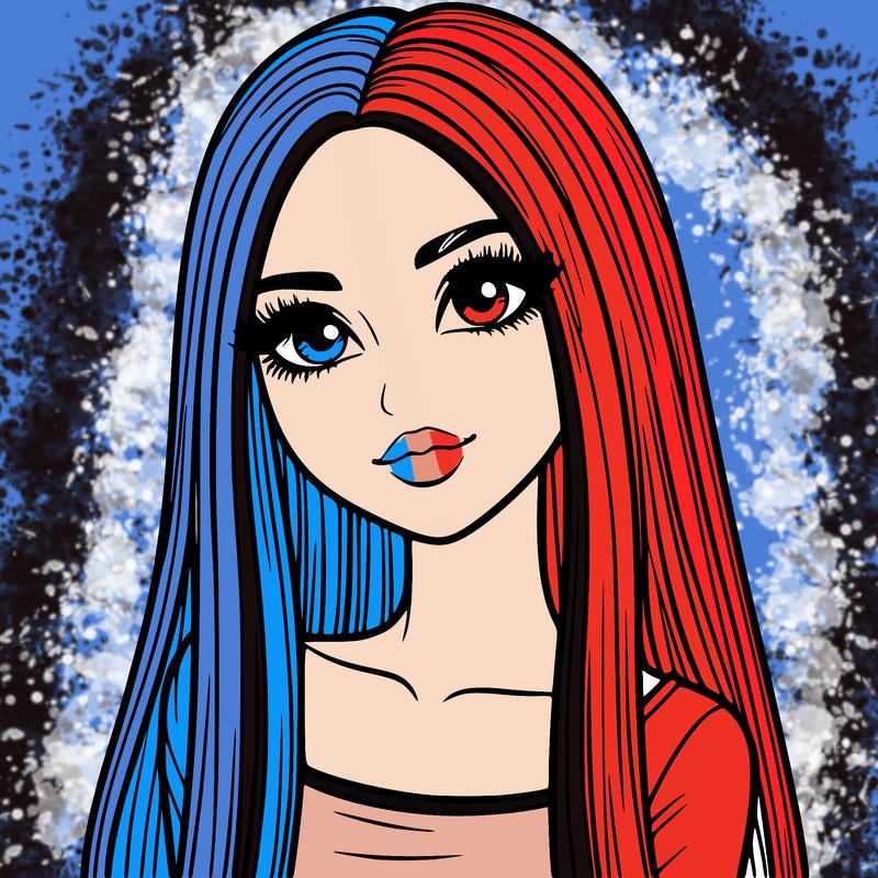 realistic girl with straight and long hair